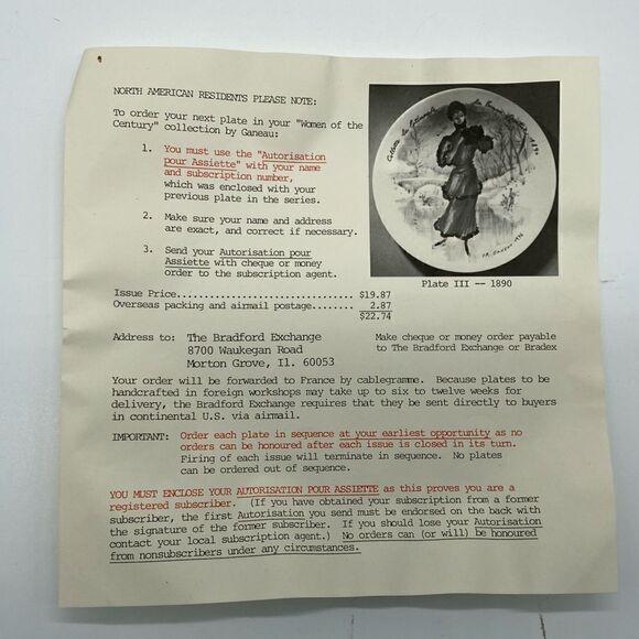 10 “Women of the Century”Collective Plates by artist D’Arceau, Signed & Numbered - Picture 11 of 16